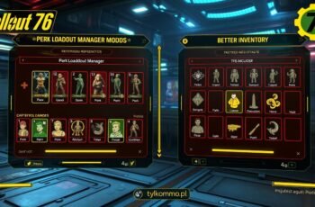 Perk Loadout Manager i Better Inventory jako mody do Fallout 76