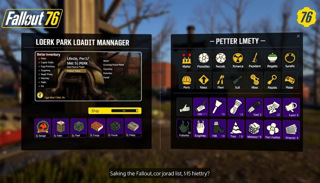 Perk Loadout Manager i Better Inventory w Fallout 76