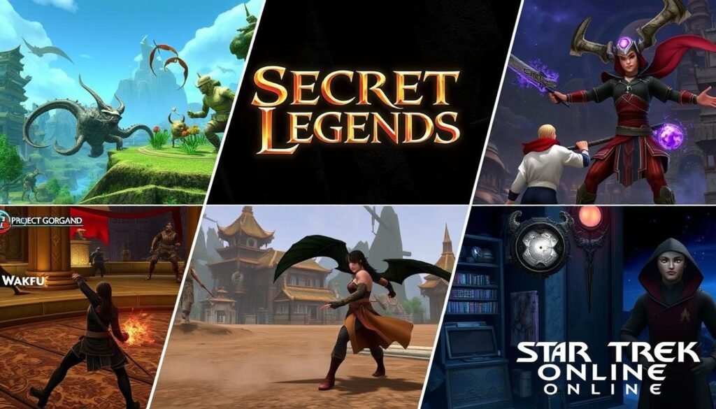 Kolaż pokazujący różnorodność niedocenionych gier MMO RPG Kolaż pokazujący różnorodność niedocenionych gier MMO RPG
