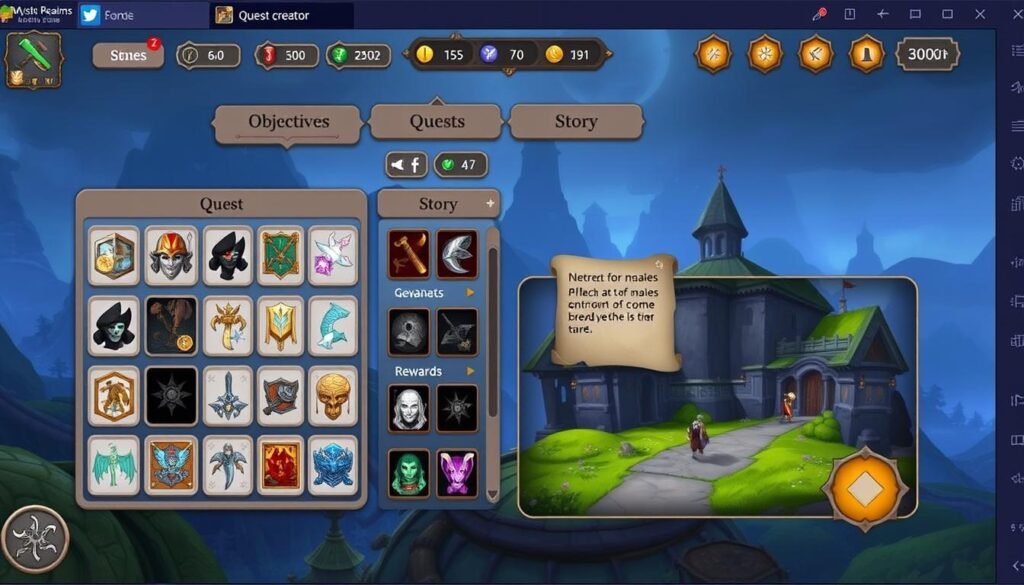 Kreator questów w Mystic Realms - innowacyjna funkcja w grach MMO na Androida 2025