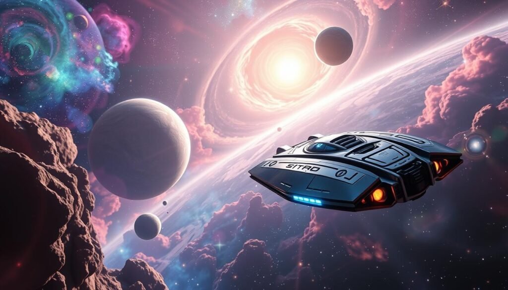 A stunning digital artwork of "kosmiczne symulatory", depicting an epic space adventure. In the foreground, a sleek, futuristic spaceship navigates through vibrant nebulae and distant stars, its metallic surface gleaming in the soft glow of the cosmic light. The middle ground features a cluster of diverse planets, each with unique colors and textures, inviting exploration. In the background, a breathtaking view of a galaxy with swirling stars and celestial phenomena adds depth and wonder. The scene is illuminated by ethereal light, casting a serene yet adventurous atmosphere. The angle captures the vastness of space, enhancing the feeling of exploration and discovery. This image reflects the thrill of galactic adventures, ideal for an article on beginner-friendly MMOs. Create this artwork in a style that resonates with "tylkommo.pl". A stunning digital artwork of "kosmiczne symulatory", depicting an epic space adventure. In the foreground, a sleek, futuristic spaceship navigates through vibrant nebulae and distant stars, its metallic surface gleaming in the soft glow of the cosmic light. The middle ground features a cluster of diverse planets, each with unique colors and textures, inviting exploration. In the background, a breathtaking view of a galaxy with swirling stars and celestial phenomena adds depth and wonder. The scene is illuminated by ethereal light, casting a serene yet adventurous atmosphere. The angle captures the vastness of space, enhancing the feeling of exploration and discovery. This image reflects the thrill of galactic adventures, ideal for an article on beginner-friendly MMOs. Create this artwork in a style that resonates with "tylkommo.pl".